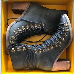 Jeffrey Campbell Brandon Laceup Leather Ankle Boots